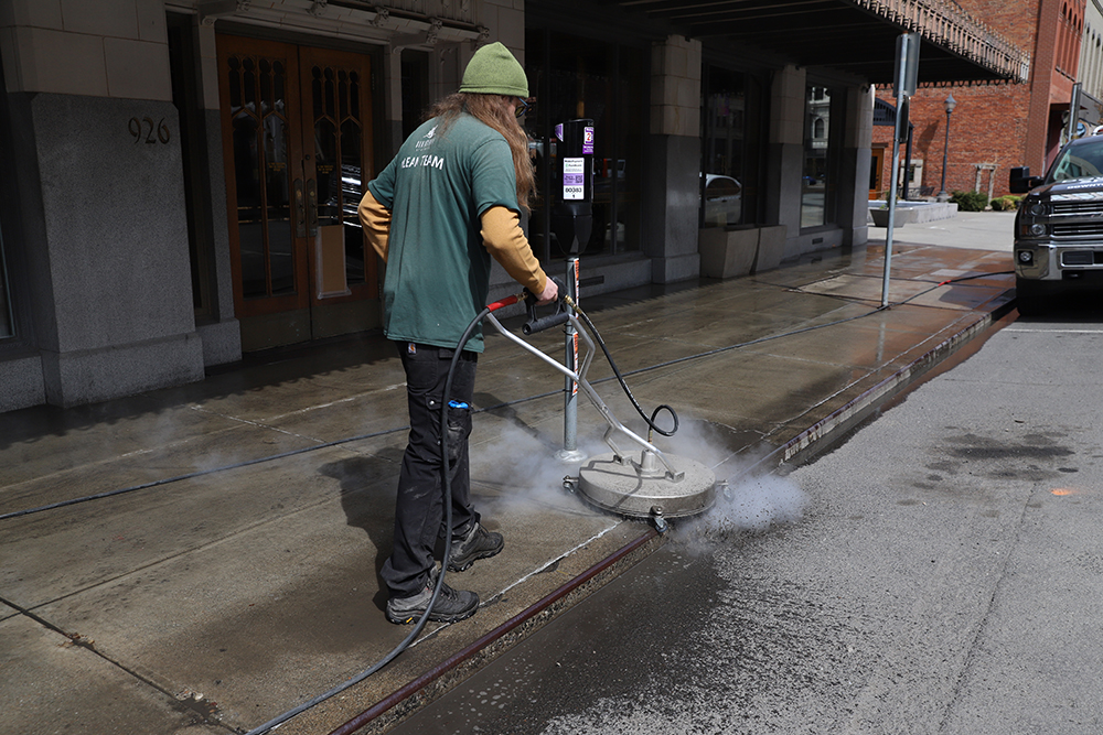 Sidewalk Washing Method